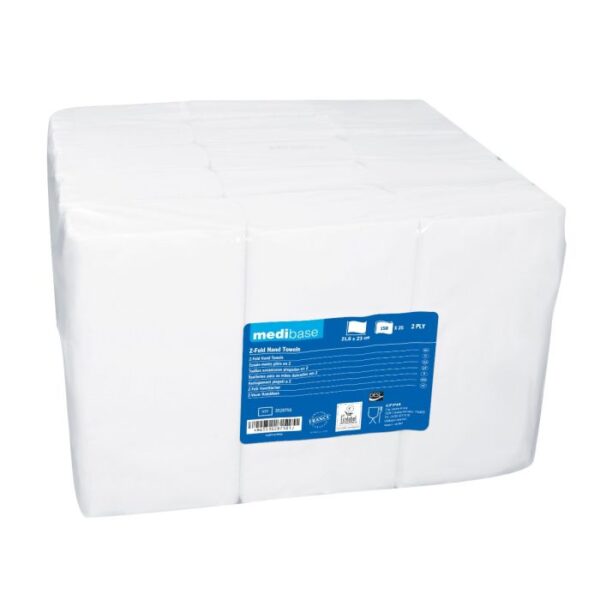 Essuie-mains en Z blanc - 25 paquets de 150 (3 750 feuiilles)