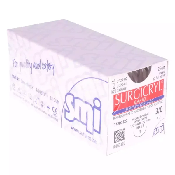 FIL SURGICRYL RAPID 3/0 AIG. 16MM/75CM (12)