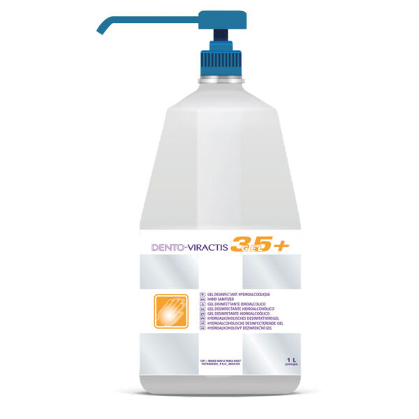 Dento-Viractis DV 35+ Gel hydro-alcoolique - Flacon de 1 litre avec pompe