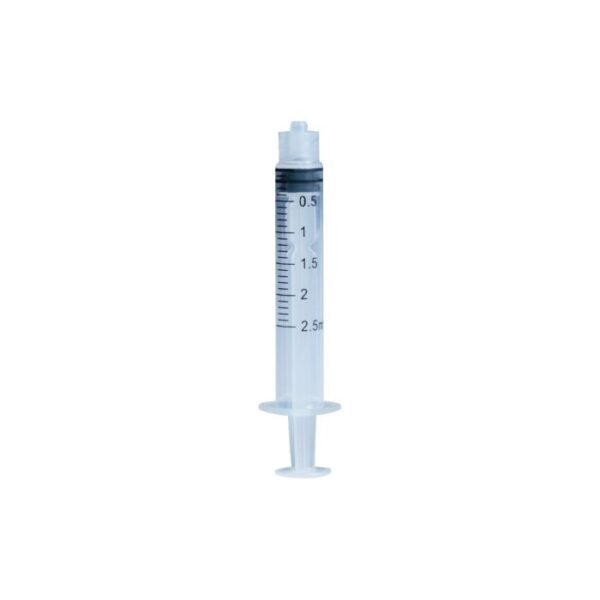 Seringues Luer Lock pour irrigation endocanalaire - Boîte de 100 seringues de 2,5 ml