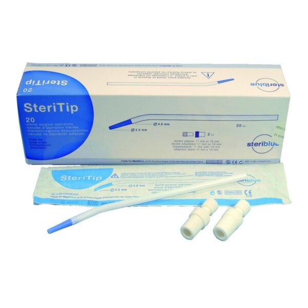 CANULES ASPIRATION STERITIP BTE DE 20 STERIBLUE