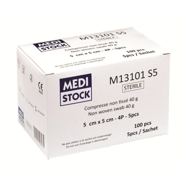 COMPRESSES 5X5 4PLIS STERILES BTE 20 X5