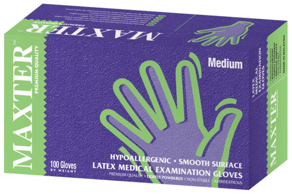 Gants d’examen en latex poudrés Maxter